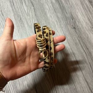 Gerard Darel leather waist belt animal print